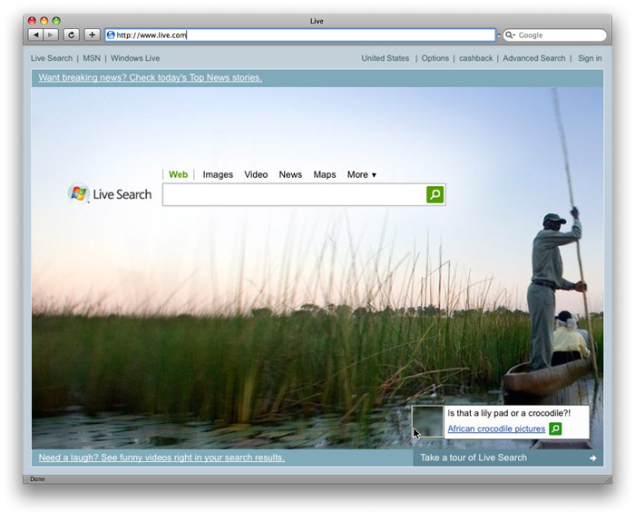 Microsoft Live Search (before)