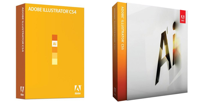 Before and after: Illustrator CS4, 2008 (left) and Illustrator CS5, 2010