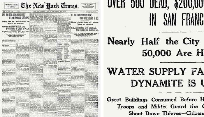 Cheltenham headline type in The New York Times, April 19, 1906 (Source: nytimes.com)