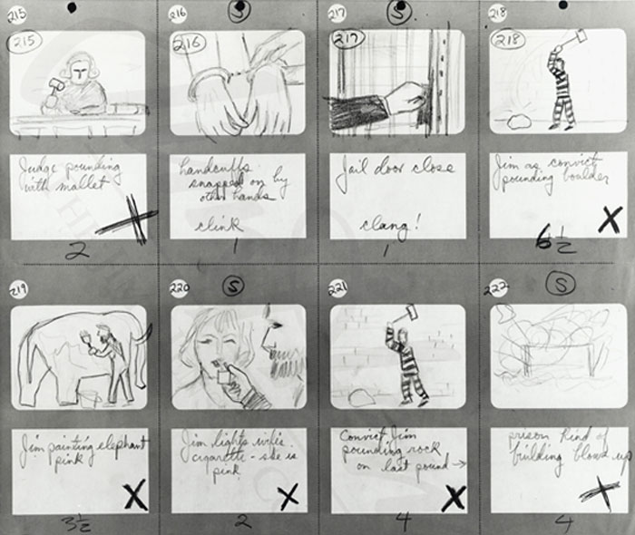 Henson’s storyboards from Time Piece