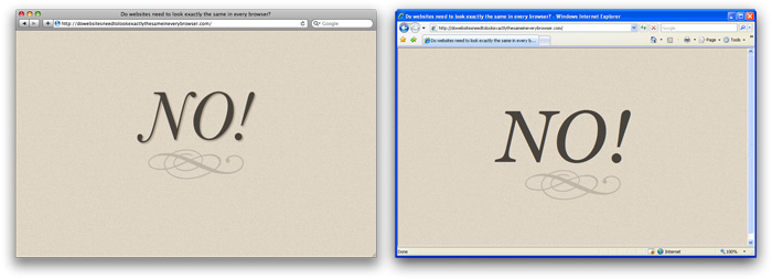 Do websites need to look exactly the same in every browser?